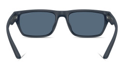 Shop Emporio Armani Embossed Logo Pillow Sunglasses in Rubber Matte Blue online.