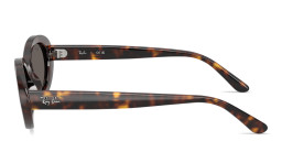 Shop Ray-Ban Embossed Logo Oval Sunglasses in Havana online.
