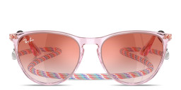 Shop Ray-Ban Junior Erika Kids Panthos Sunglasses in Transparent Violet online.