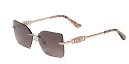 تسوق نظارات شمسية مربّعة بدون إطار بشعار جي المرصّع بالكريستال جيس بلون ذهبي وردي أونلاين.