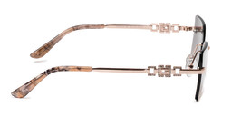 Shop Guess Crystal G Logo Rimless Square Sunglasses in Rose Gold online.