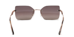 Shop Guess Crystal G Logo Rimless Square Sunglasses in Rose Gold online.
