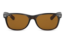 Shop Ray-Ban New Wayfarer Square Sunglasses in Light Havana/Brown online.