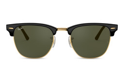 Shop Ray-Ban Clubmaster Square Sunglasses in Black online.
