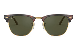Ray-Ban Clubmaster Square Sunglasses in Tortoise On Gold/Green – Product Photo 1