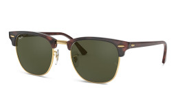 Ray-Ban Clubmaster Classic Square Sunglasses in Tortoise On Gold – Product Photo 3
