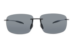 Shop Maui Jim Break Wall Unisex Rimless Rectangle Sunglasses in Black online.