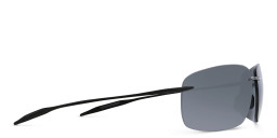 Shop Maui Jim Break Wall Unisex Rimless Rectangle Sunglasses in Black online.