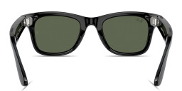 Shop Ray-Ban Meta Wayfarer Unisex Square Sunglasses in Shiny Black online.