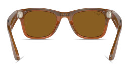 Shop Ray-Ban Meta Wayfarer Unisex Square Sunglasses in Shiny Caramel online.