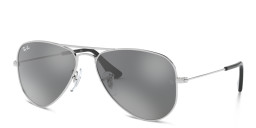 Shop Ray-Ban Junior Kids Pilot Sunglasses in Silver online.