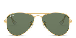 Ray-Ban Junior Kids Aviator Sunglasses in Metal in Gold/Green – Product Photo 2