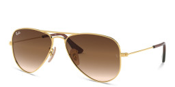 Ray-Ban Junior Kids Aviator Sunglasses in Metal in Gold – Product Photo 2