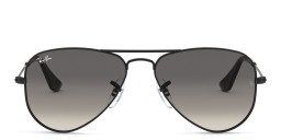 Shop Ray-Ban Junior Kids Aviator Sunglasses in Metal in Black online.