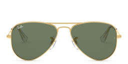 Shop Ray-Ban Junior Kids Pilot Sunglasses in Polished Gold online.