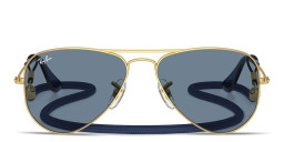 Ray-Ban Junior Kids Pilot Sunglasses in Gold – Product Photo 1