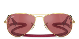 Ray-Ban Junior Kids Pilot Sunglasses in Gold – Product Photo 1
