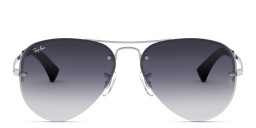 Ray-Ban Unisex Half-Rim Pilot Sunglasses in Silver – Product Photo 1