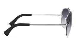 Shop Ray-Ban Unisex Half-Rim Pilot Sunglasses in Silver online.