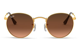 Ray-Ban Round Metal Sunglasses in Gold/Brown – Product Photo 1