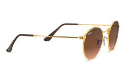 Ray-Ban Unisex Round Metal Sunglasses in Gold – Product Photo 4