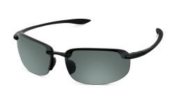 Maui Jim Ho'Okipa Unisex Rimless Wide Rectangle Sunglasses in Black – Product Photo 3