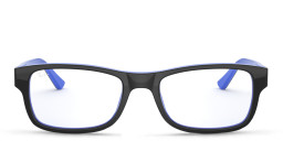Shop Ray-Ban Unisex Rectangle Eyeglasses in Black online.