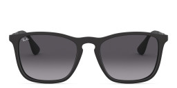 Shop Ray-Ban Chris Square Sunglasses in Black in Black/Light Grey Gradient online.