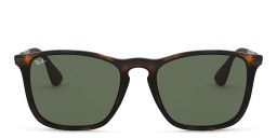Shop Ray-Ban Chris Square Sunglasses in Black in Light Havana/Dark Green online.