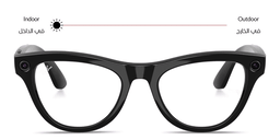 Shop Ray-Ban Meta Skyler Transitions® Unisex Cat-Eye Sunglasses in Shiny Black online.