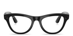 Shop Ray-Ban Meta Skyler Unisex Cat-Eye Eyeglasses With Blue-Violet Light Lenses in Black online.