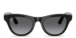 Shop Ray-Ban Meta Skyler Transitions® Unisex Cat-Eye Sunglasses in Shiny Black/Gradient Graphite online.