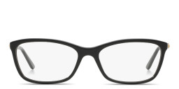 Shop VERSACE Logo Lettering Cat-Eye Eyeglasses in Black online.