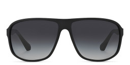 Shop Emporio Armani Unisex Square Sunglasses in Rubber Black online.