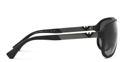 Shop Emporio Armani Unisex Square Sunglasses in Rubber Black online.