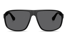 Shop Emporio Armani Unisex Square Sunglasses in Black/Grey online.