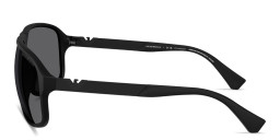 Shop Emporio Armani Eagle Logo Square Sunglasses in Black online.