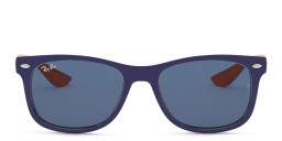 Ray-Ban Junior Kids New Wayfarer Square Sunglasses in Blue On Orange/Blue – Product Photo 1