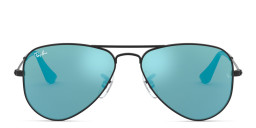 Ray-Ban Junior Kids Mirror Aviator Sunglasses in Black – Product Photo 1