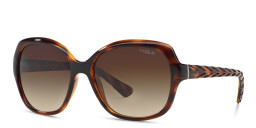 Shop Vogue Eyewear Square Sunglasses in Havana online.