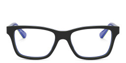 Ray-Ban Junior Kids Square Eyeglasses in Dark Grey On Blue – Product Photo 1