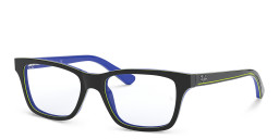 Ray-Ban Junior Kids Square Eyeglasses in Dark Grey On Blue – Product Photo 2