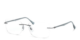 Ray-Ban Optics Rimless Rectangle Eyeglasses in Gunmetal – Product Photo 2