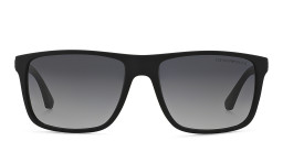Shop Emporio Armani Square Sunglasses in Rubber Black & Grey online.