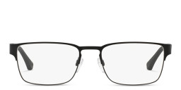 Emporio Armani Wide Rectangle Eyeglasses in Black – Product Photo 1