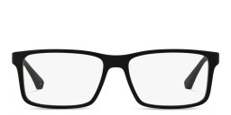 Emporio Armani Wide Rectangle Eyeglasses in Black – Product Photo 1