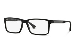 Emporio Armani Wide Rectangle Eyeglasses in Black – Product Photo 2