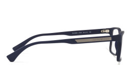 Emporio Armani Wide Rectangle Eyeglasses in Dark Blue Rubber – Product Photo 4