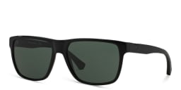 Shop Emporio Armani Unisex Square Sunglasses1 in Shiny Black online.