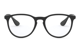 Shop Ray-Ban Erika Round Eyeglasses in Black online.
